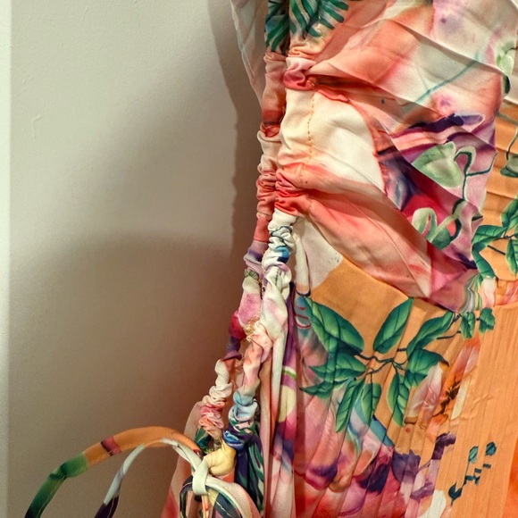 Floral One Shoulder Pleated Lavender (M) or Sunset (L) Dress - Picture 5 of 7